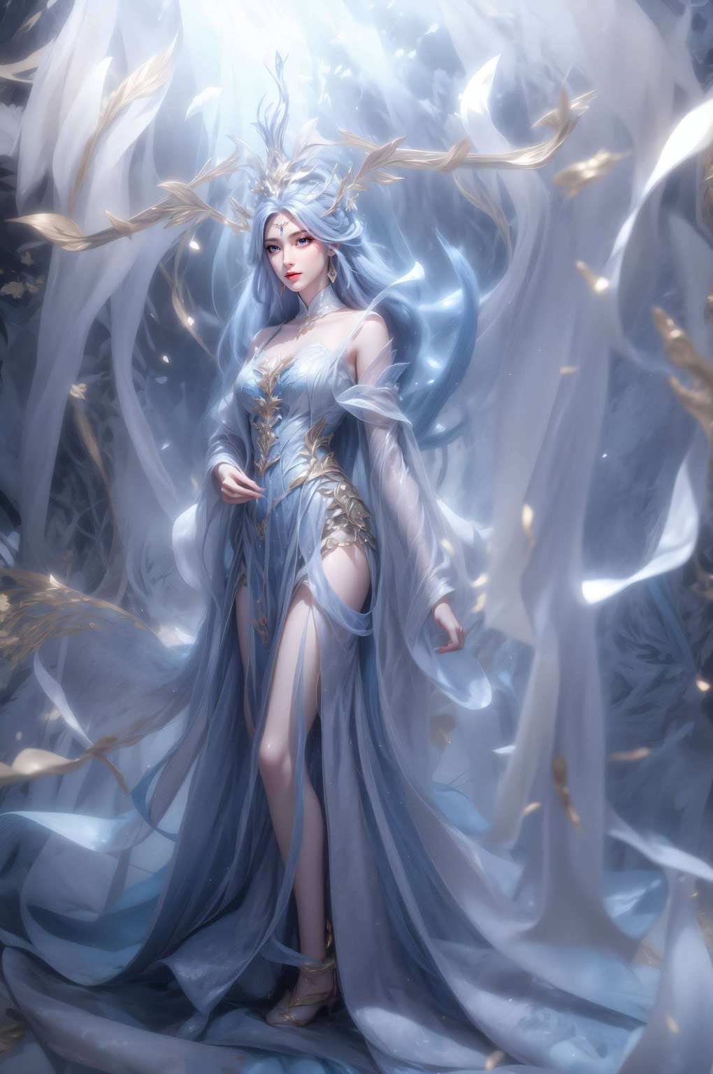 百炼成神里的女神形象放在手机上
