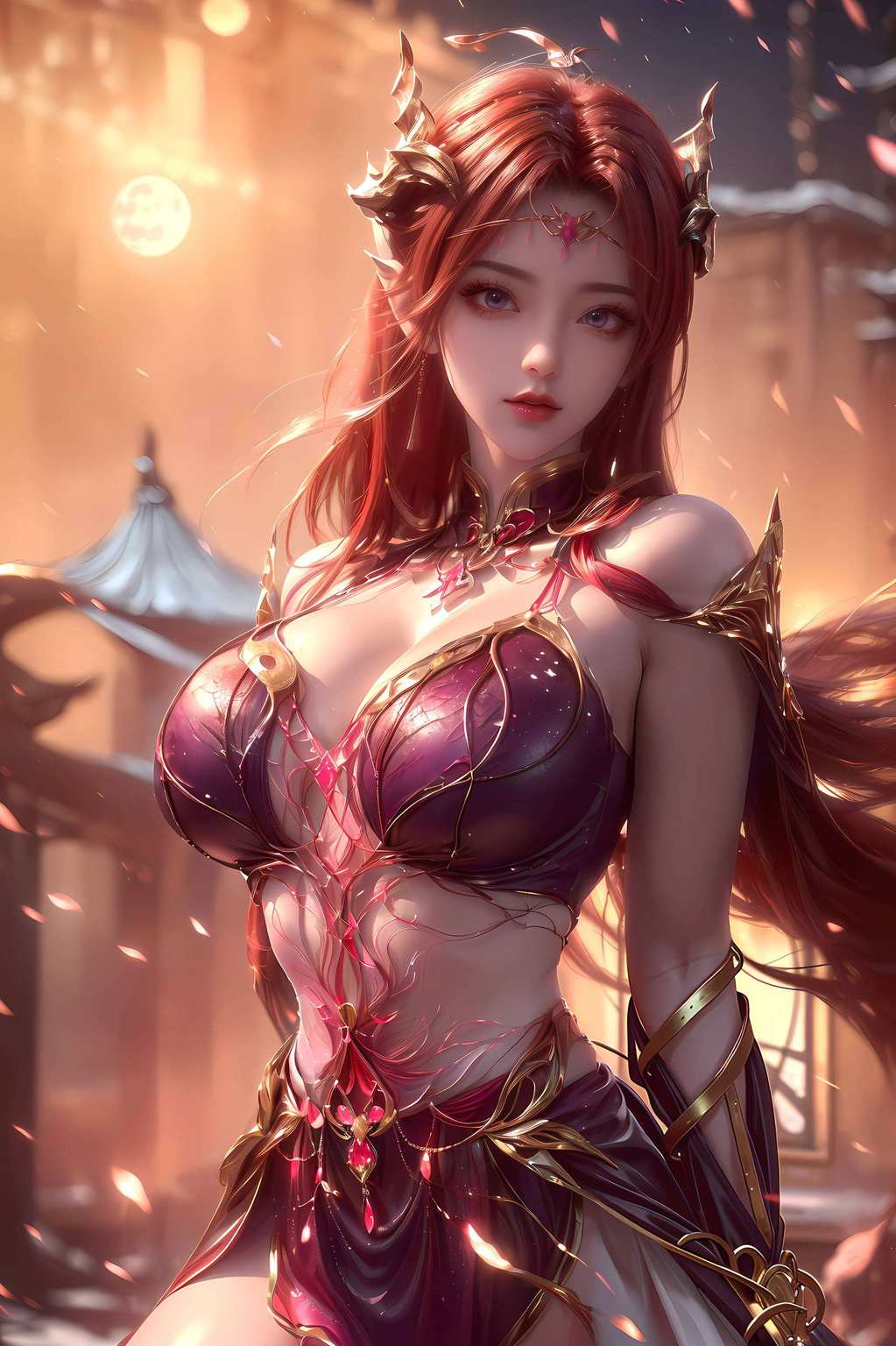 简直让人眼花缭乱！妖夜壁纸中的黑化女神则是温柔如水