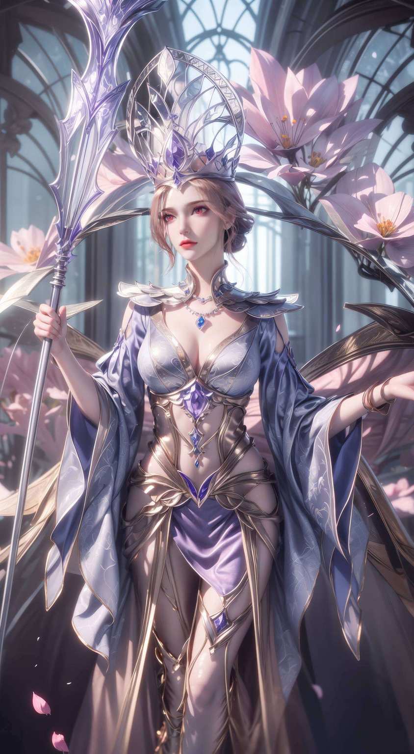 斗罗大陆中的神秘女神比比东以其罗刹神的强大力量震慑群雄