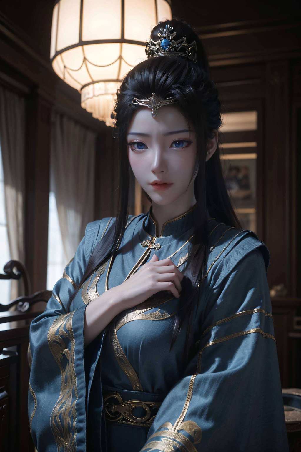 以其清丽脱俗的容颜和神秘的玄幻气质还是修炼时的专注神态