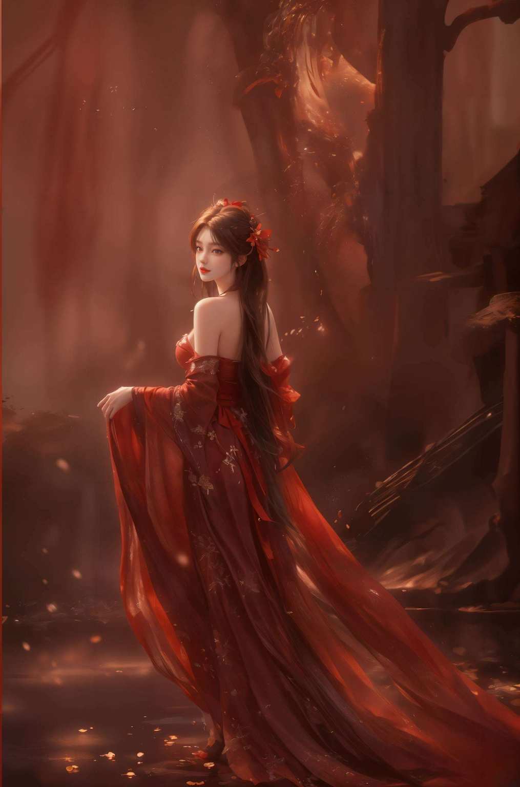 国漫女神曼妙影玄幻画卷铺壁纸