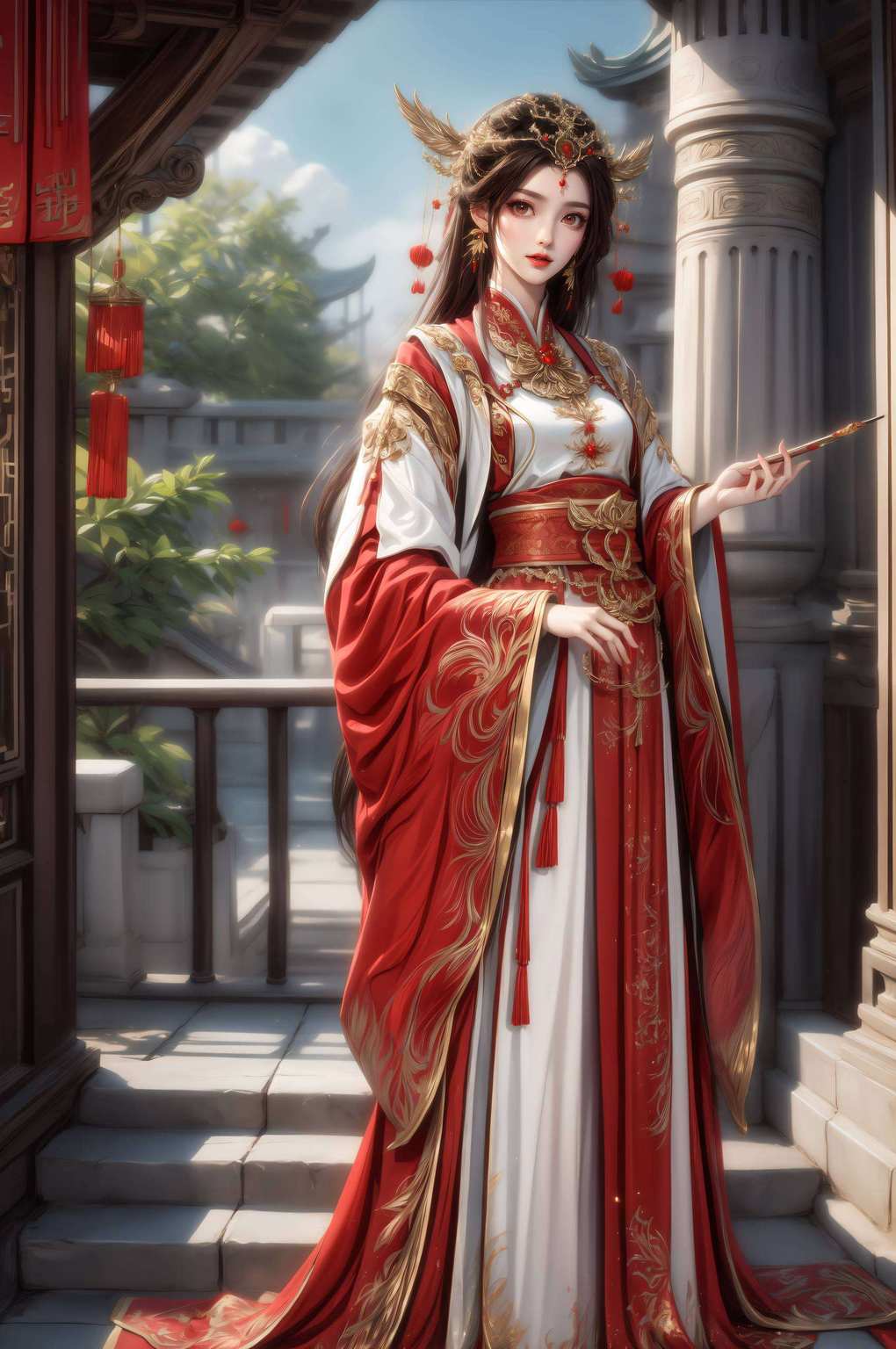 这壁纸简直美得让人忍不住想抱回家！无论是完美世界的梦幻场景火灵儿一袭红衣飘扬