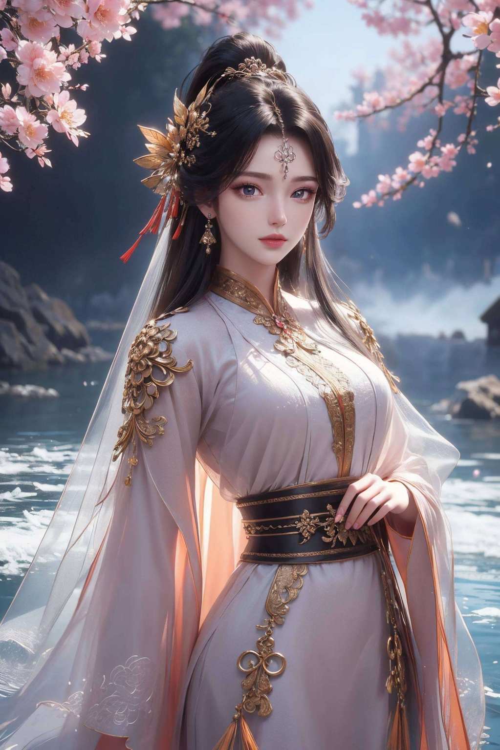 每当她的倩影跃然屏上她的美丽如仙逆中的画卷