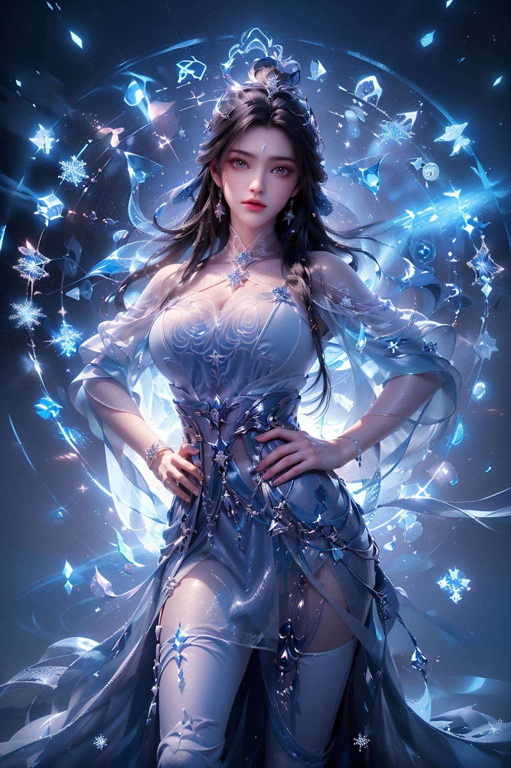 谁让她是国漫美女中的战斗机呢她那飘飘欲仙的姿态