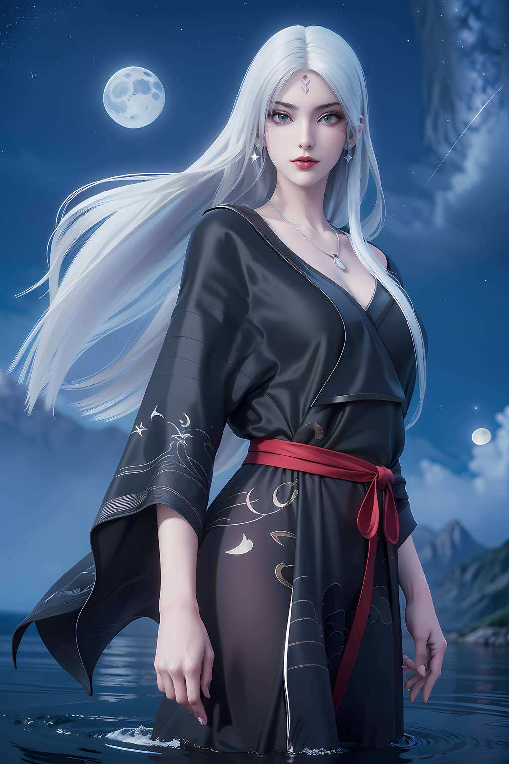 小白壁纸灵动如仙眼神中藏着千年的玄幻秘密